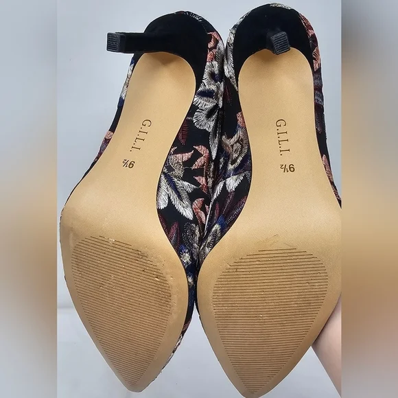 G.I.L.I. Alecia Women's High Heels Size 9.5 Multicolor Embroidered Pointed Toe - Picture 9 of 15